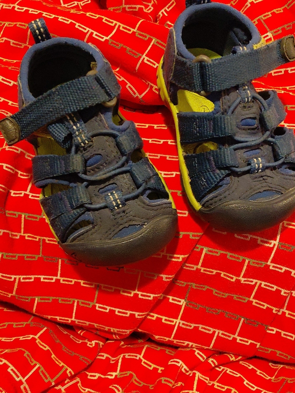 Keen Navy and Lime Green Kids Closed-Toe Sandals